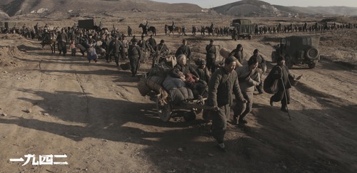 marching refugees fleeing Japanese army 