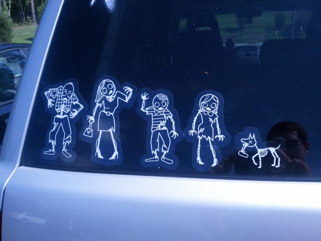 family zombies car stickers